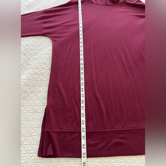 Burgundy Turtleneck Tunic by Sahalie - Picture 5 of 6